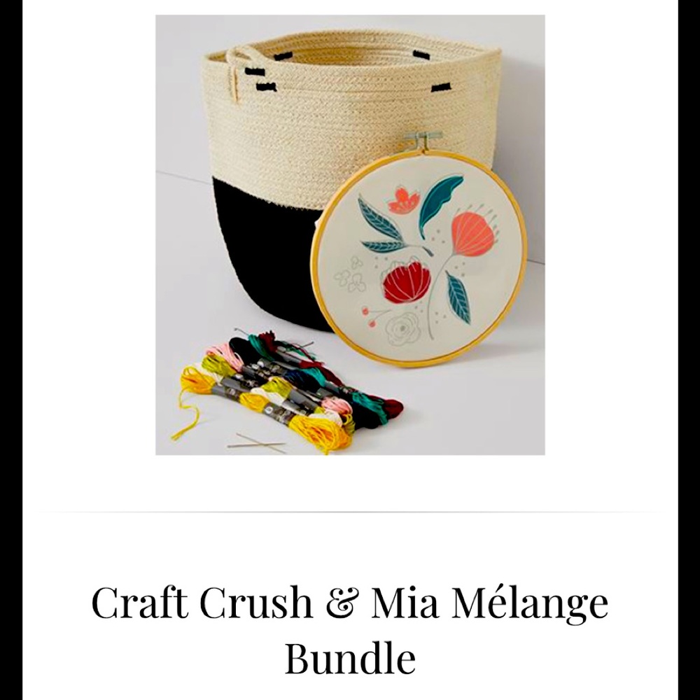 Embroidery kit & Foldable cotton basket 🧺